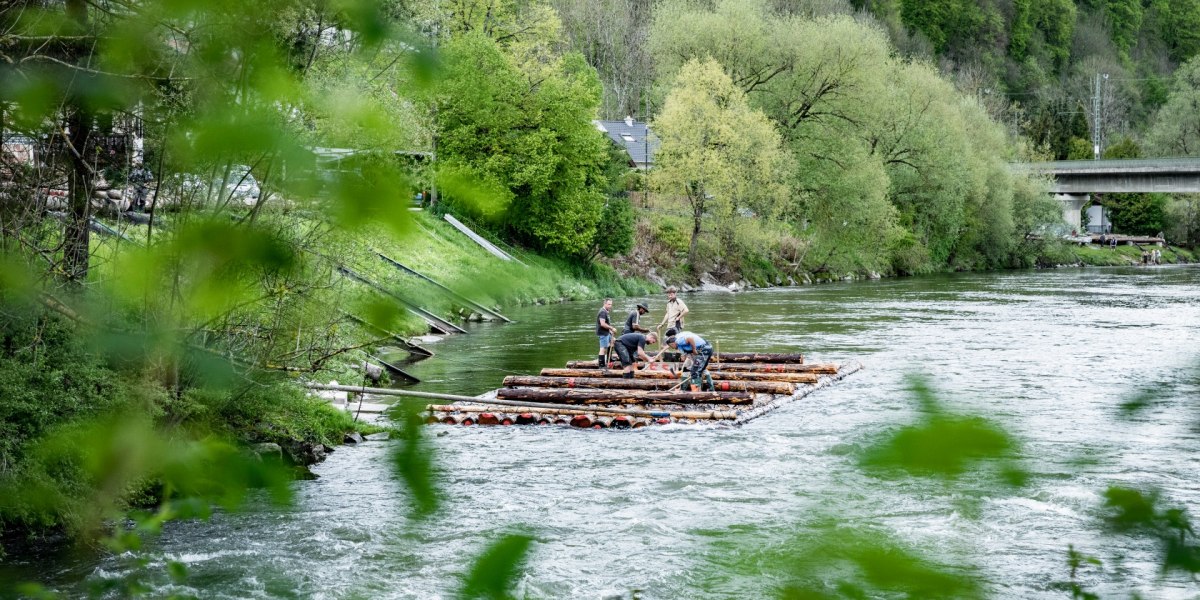 Floßlände Weidach, © Unbekannt Floßlände Weidach, © Unbekannt