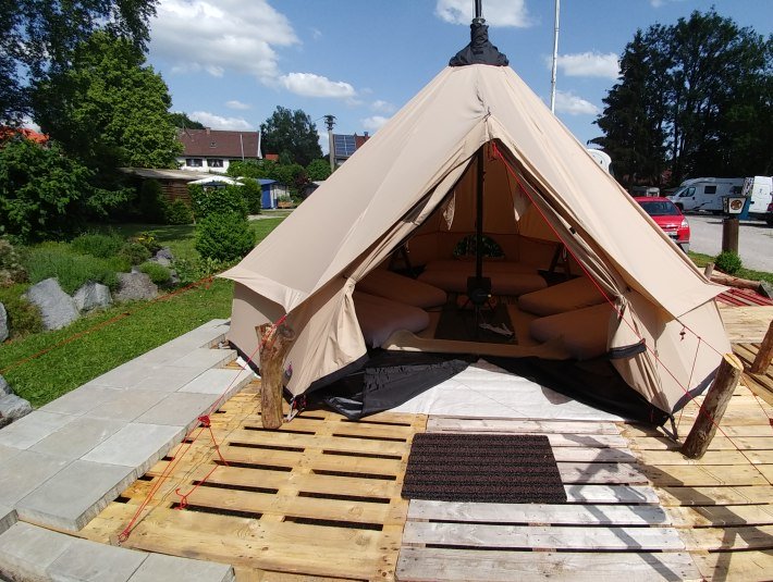 Jakobs Tipi am Wolfratshauser Campingplatz, &copy; Stadt Wolfratshausen
