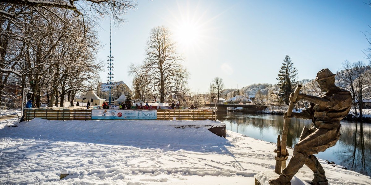 Alte Flo&szlig;l&auml;nde im Winter, &copy; Unbekannt
