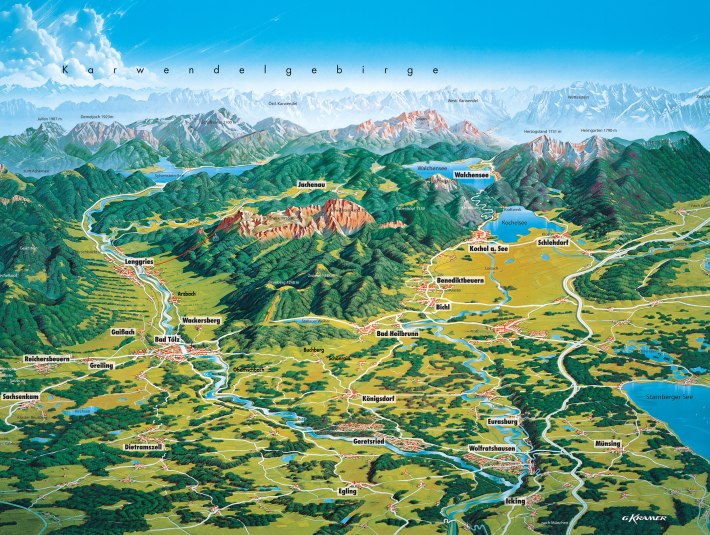Panoramakarte Tölzer Land